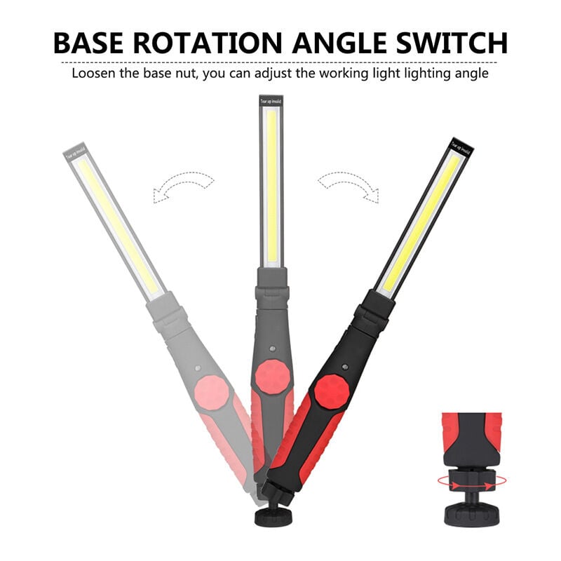 Crea - Lampe de travail cob portable pliable à 360°, rechargeable, magnétique, pour inspection, camping, éclairage d'urgence, 15 w, 700 lumens, 3 000