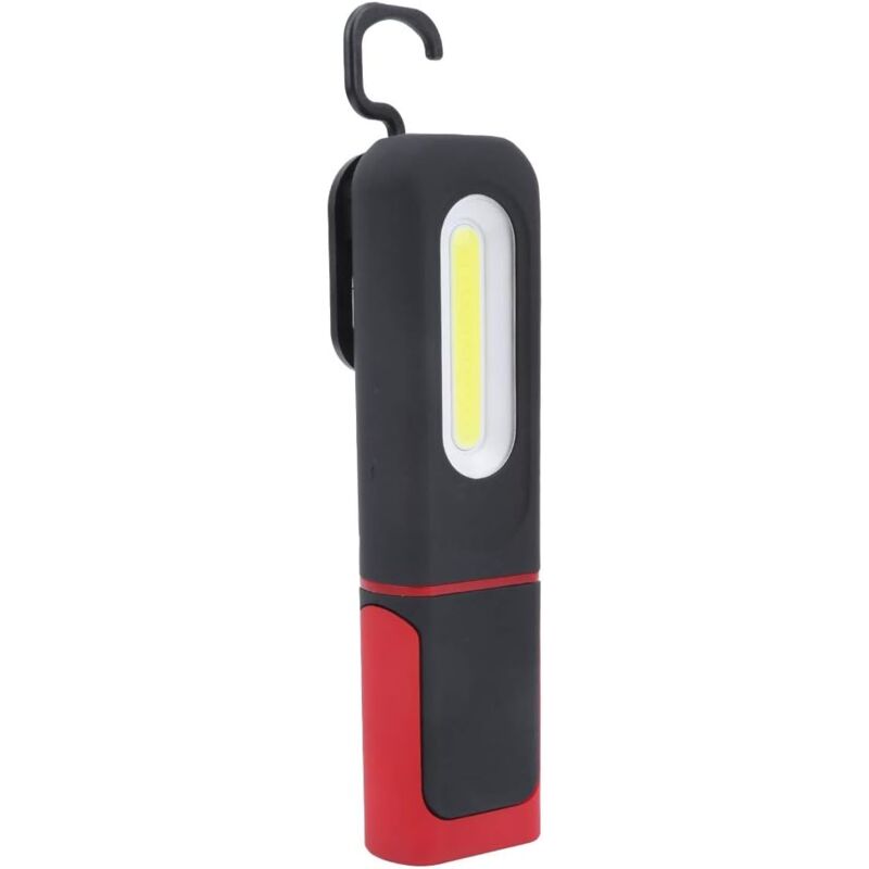 Lampe de travail COB rechargeable 5 W, lampe torche portable, support rotatif à 180°, 3 modes pour réparation automobile, urgence, randonnée, camping