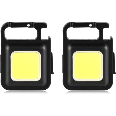 Lampe de Travail COB Rechargeable,Lampe Atelier USB avec Base Magnétique 4 Modes Lumière,Mini Lampe Camping 500 Lumens pour Réparation, Randonnée(2 Pièces)