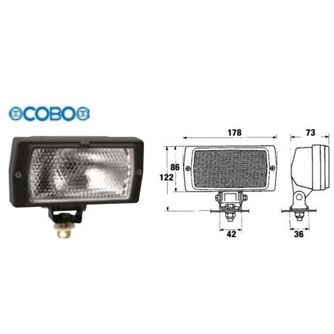 Lampe de travail et accessoire avec articulation et cadre pour tracteur agricole COBO