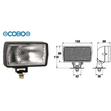 Lampe de travail et accessoire avec articulation et cadre pour tracteur agricole COBO