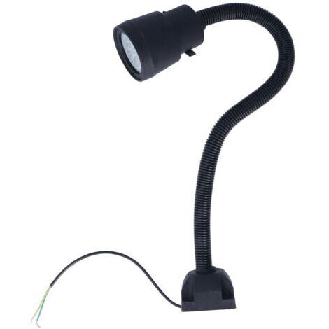 Lampe de travail LED 5 W, bras flexible à col de cygne, fixation par vis, idéale pour l'éclairage de machines-outils, d'établis de tours, etc