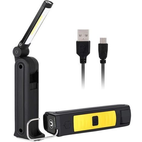 Lampe de travail LED, lampe torche, lanterne de camping COB, lampe d'inspection USB avec base magnétique et 5 modes, lampe de travail ultra-lumineuse pour la réparation automobile