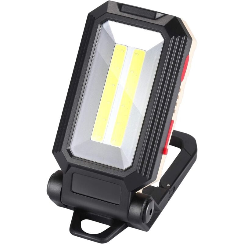 Lampe de travail led Lumière de Camping Projecteur led Rechargeable Lampe de Travail Rechargeable Lampe Atelier cob Torche Lampe de Poche avec Base