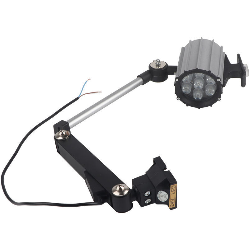 Lampe de travail LED polyvalente réglable à bras Long avec Fixation à vis pour tour CNC fraiseuse 7W 24V