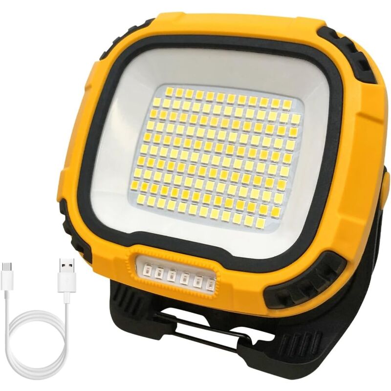 Lampe de travail LED rechargeable 40 W, projecteur COB 4200 lm super lumineux avec support magnétique, lumière de sécurité à batterie USB, lumière