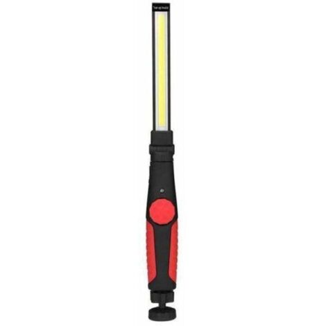 Lampe de travail LED rechargeable avec aimant et USB rechargeable, lampe d'inspection pour atelier domestique, camping en plein air, randonnée (rouge)