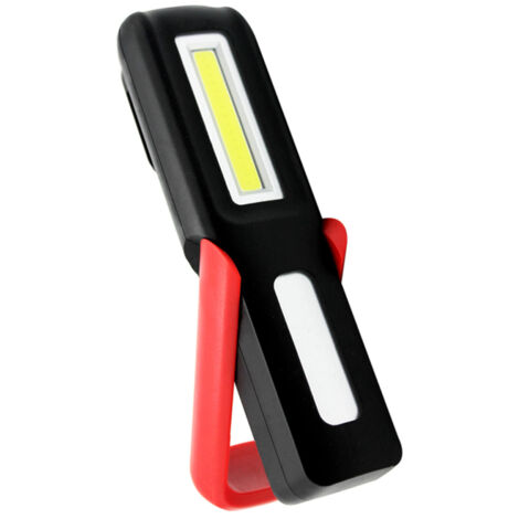 Lampe de travail LED rechargeable rotative avec base magnétique et crochet de suspension, pour réparation automobile, camping, randonnée