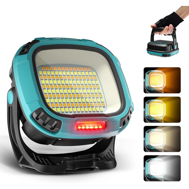 Sjqka - Lampe de travail led rechargeable,Projecteur de travail rechargeable portable multifonctionnel avec batterie intégrée