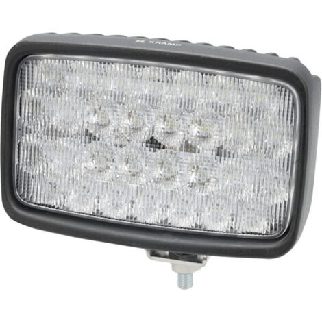 Lampe de travail LED rectangulaire 90 W 6000 lm 10/30 V avec prise Deutsch, lumière diffuse, 30 LED Kramp LA104211, compatible Case IH, Ford, New Holland, Steyr, Valmet, Valtra, Deutz-Fahr
