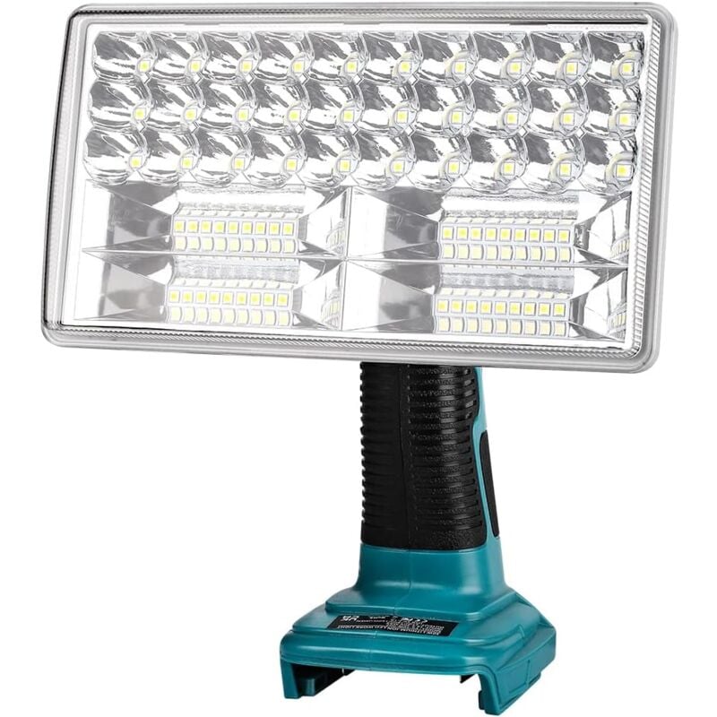 Lampe de travail LED sans fil 30 W, projecteur de chantier portable YEX-BUR 3200LM avec port USB alimenté par des batteries lithium-ion Makita 14,4 V