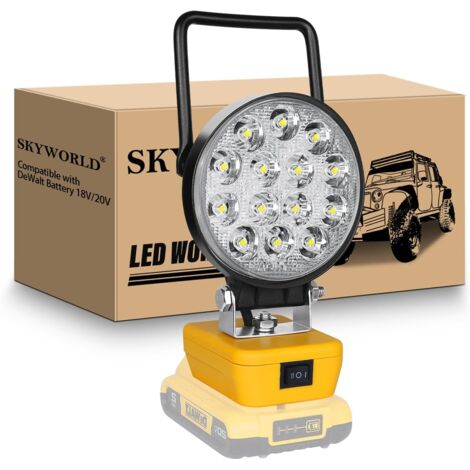 Lampe de travail LED sans fil pour  Batterie 18V, 42W 4200LM Projecteur LED Rechargeable, Portable Phare de Travail Led pour Travaux, Chantier, Garage, Camping (Sans Batterie) [Classe énergétique E]