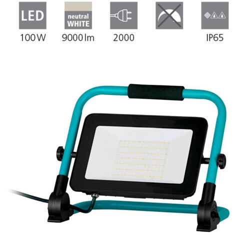 LAMPE DE TRAVAIL LED / SPELLIGHT Aluminium, noir, turquoise 100W L: 29,5 cm B: 21,5 cm H: 36,5 cm 4000K IP65 avec câble + connecteur