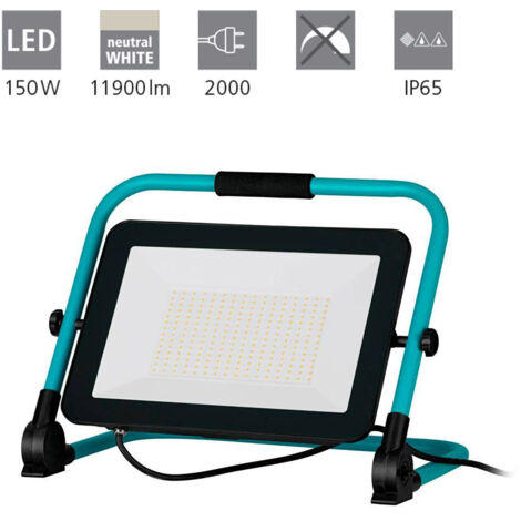 LAMPE DE TRAVAIL LED / SPELLIGHT Aluminium, noir, turquoise 150W L: 36cm B: 22cm H: 38cm 4000K IP65 avec câble + fiche