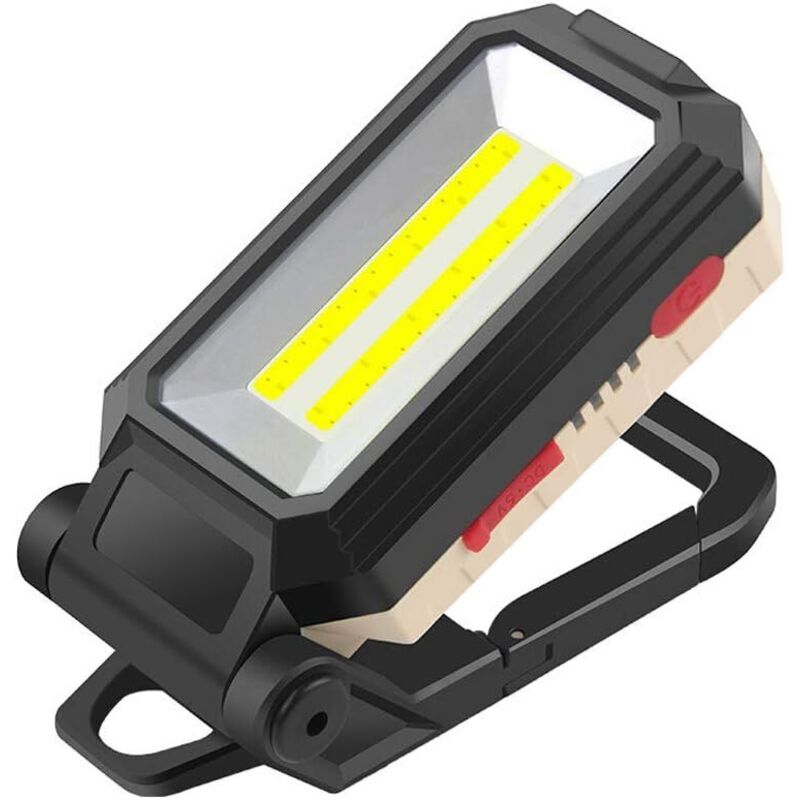 Lampe de travail LED Torche, 10W Projecteur LED Lampe dinspection portable rechargeable Lampe de poche magnétique avec USB pour la réparation de