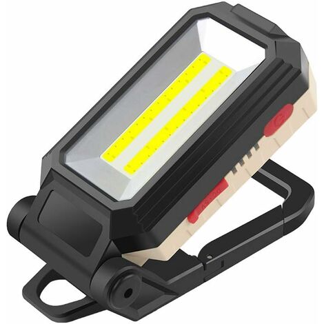 Lampe de travail LED Torche, 10W Projecteur LED Lampe dinspection portable rechargeable Lampe de poche magnétique avec USB pour la réparation de voitures, la pêche, le camping, la randonnée