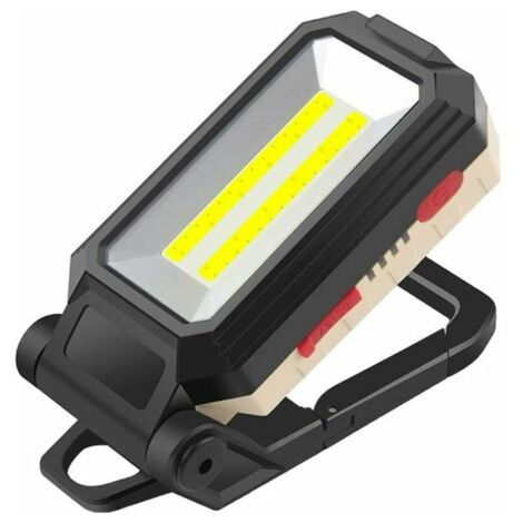 Lampe de travail LED Torche, 10W Projecteur LED Lampe dinspection portable rechargeable Lampe de poche magnétique avec USB pour la réparation de voitures, la pêche, le camping, la randonnée