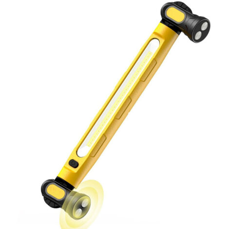 Lampe de travail magnétique LED 2000 lm, 5000 mAh, crochets, installation sous capot, Jaune