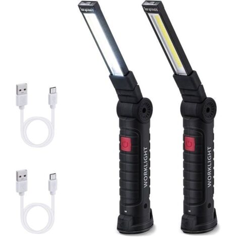 Lampe de travail - Non spécifié - Rechargeable - 5 modes - Base magnétique - Portable et léger