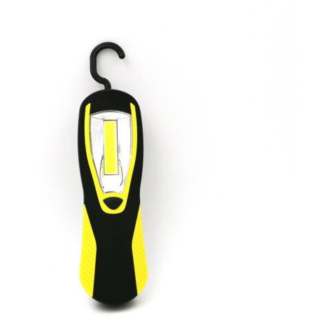 Lampe de travail portable LED COB 3 W (3 x AA) avec crochet magnétique, mains libres