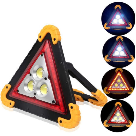 Lampe De Travail Portable Led Torche De Secours Triangle Cob Rechargeable 30w