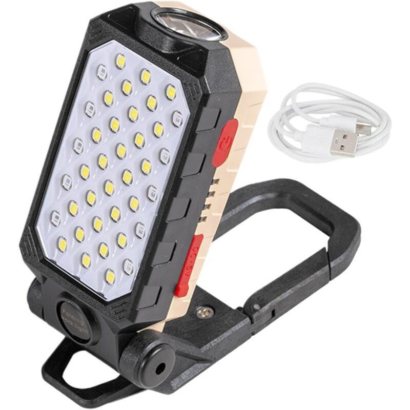 Lampe de travail rechargeable, lampe d'atelier magnétique, lampe de travail de voiture rechargeable Lampes d'atelier à LED, lampe de travail à