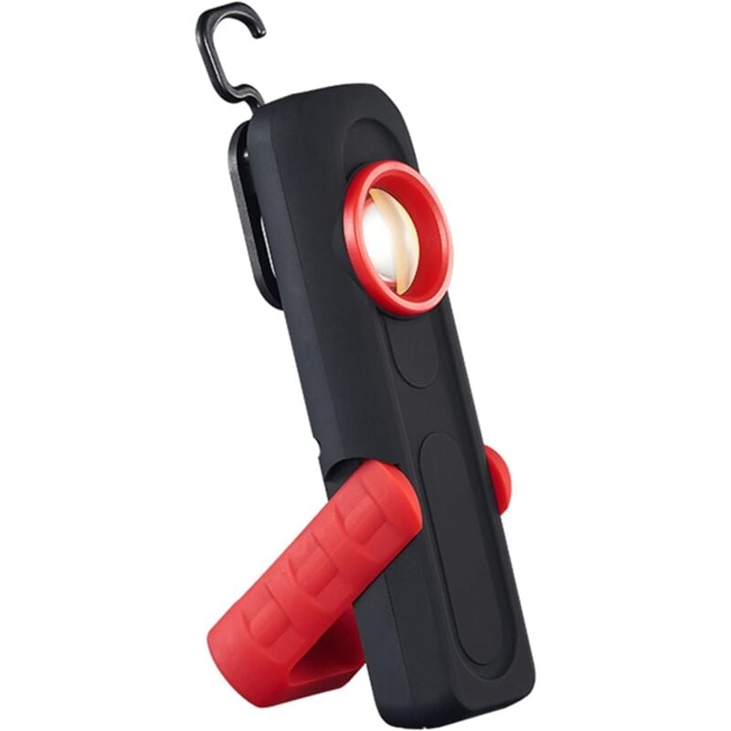 Lampe de travail rechargeable, lampe de travail à LED avec base magnétique et crochet, lampe de poche magnétique rechargeable rotative à 360°
