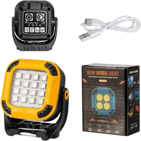 Lampe de Travail Rechargeable - Lampe LED Magnétique Étanche Avec Crochet -