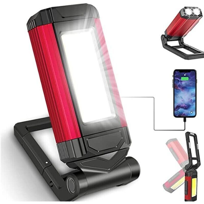Lampe de Travail Rechargeable Puissante, Baladeuse LED Lampe Atelier avec Base Magntique, Lampe Torche avec IPX6 tanche, Garage et Camping