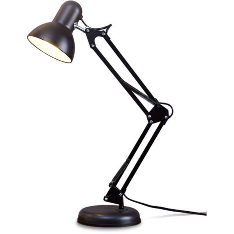 Lampe de travail rétro lampe de lecture bureau flexible table lampe de chevet lampe d'architecte à bras articulé en métal avec ampoule LED gratuit