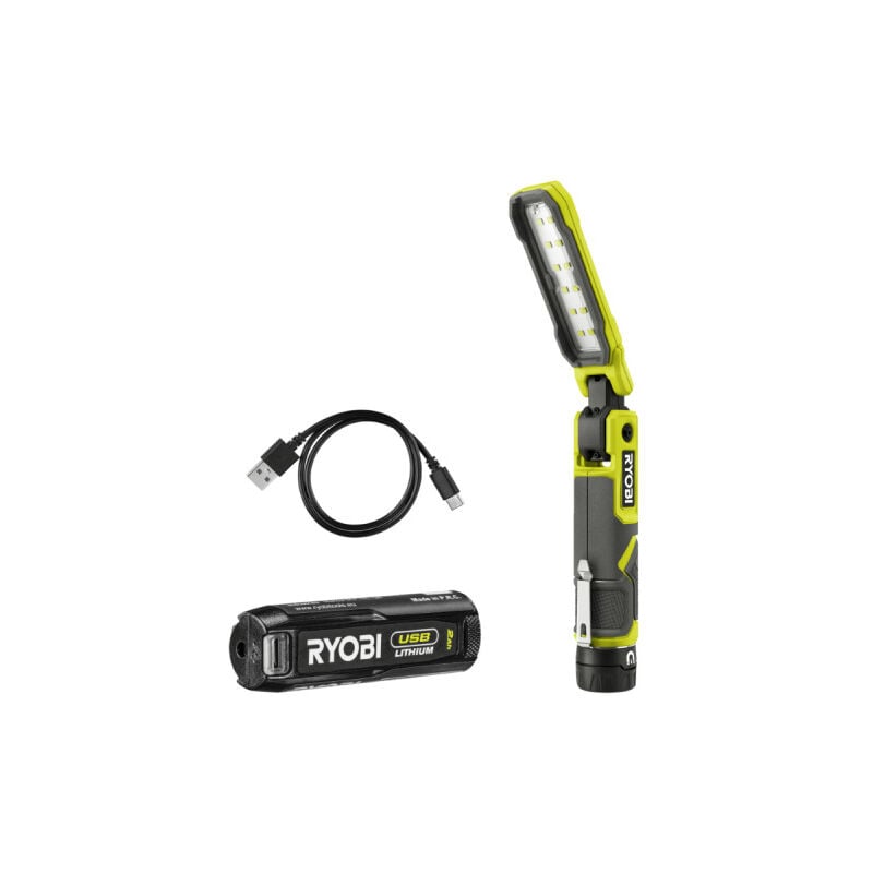 Ryobi - Lampe de travail 4V usb Lithium - 650 lumens - 1 batterie 2,0Ah - RLI4-120G