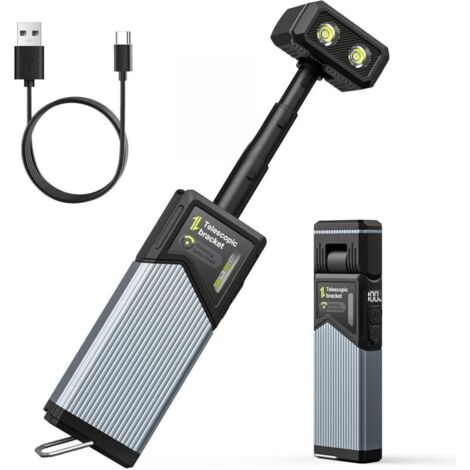 Lampe de Travail Télescopique, rotative à 270° avec 4 Modes d'éclairage, Magnétique IP44 étanche pour Réparation de Voiturecamping