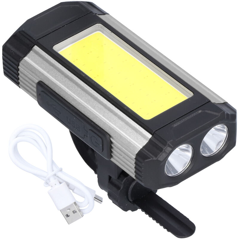 Lampe de vélo multifonction 1000LM étanche, recharge USB, aimantée pour travaux et extérieur, grise