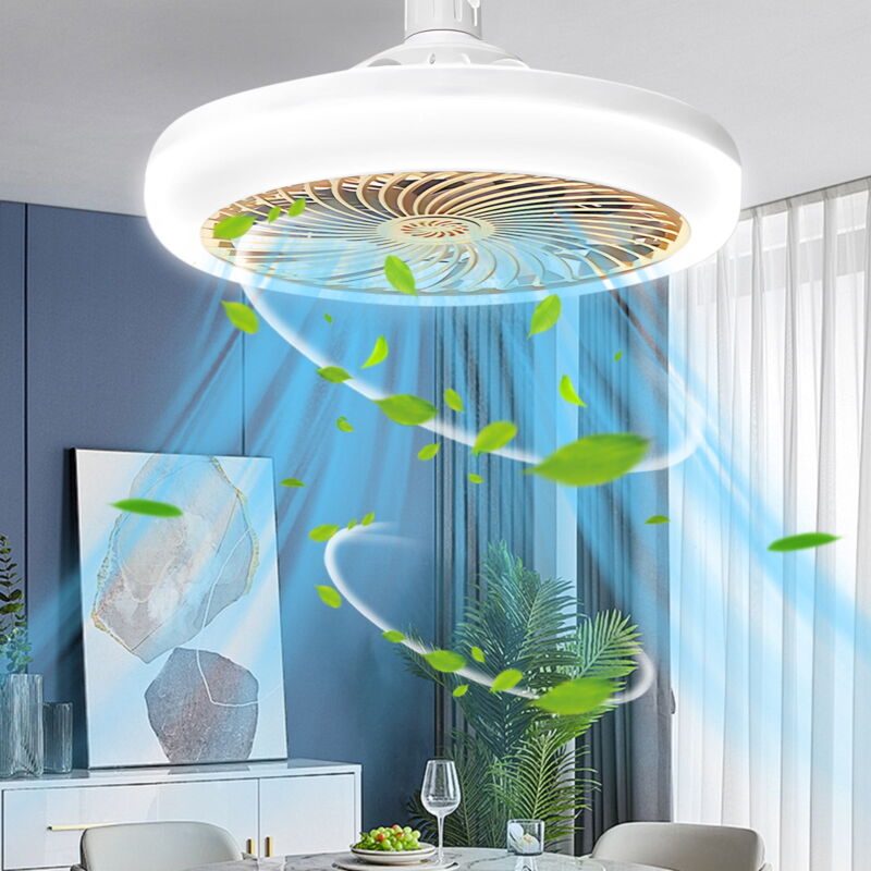 Lampe de ventilateur à économie d'énergie super lumineuse pour chambre à coucher, salon, lampe à tête universelle E27 à trois vitesses, vitesse du
