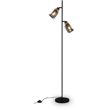 Lampe debout, 150 cm, 2x E27, max. 10W, noir