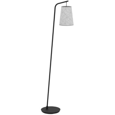 Lampe debout alsager stahl schwarz e27 1x40w l: 50,5 cm b: 21cm h: 170cm avec interrupteur de repose-pieds