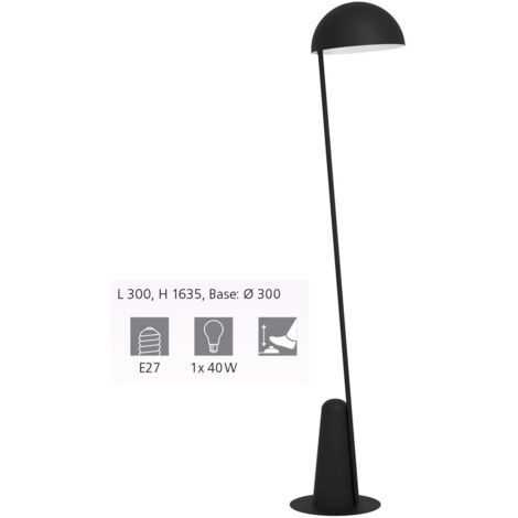 Lampe debout Aranzola E27 1x40w L: 30 cm H: 163,5 cm avec interrupteur de repose-pieds