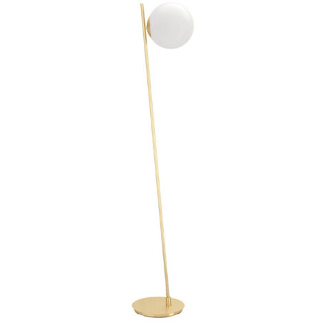 Lampe debout Rondo 4 Stahl Brass-Brush E27 1x40W L: 35,5 cm B: 25 cm H: 174,5 cm avec un interrupteur de pied