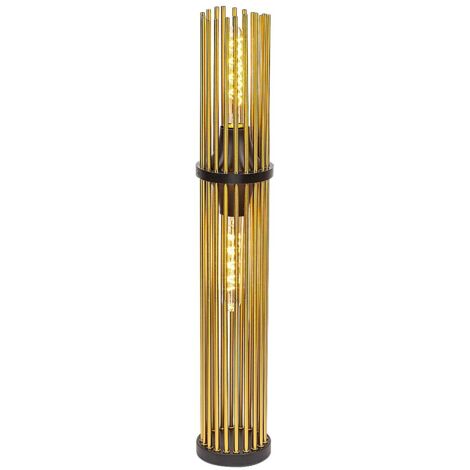 Lampe debout Roxas E27 2x Max.40W Metal Matt Black, cuivre H: 71cm Ø12cm