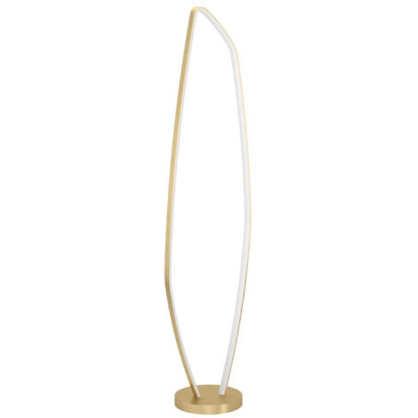 Lampe debout Vallerosa aluminium, LED brossé en laiton en laiton 25,2W 3000K L: 29 cm H: 128,5 cm avec interrupteur de repose-pieds