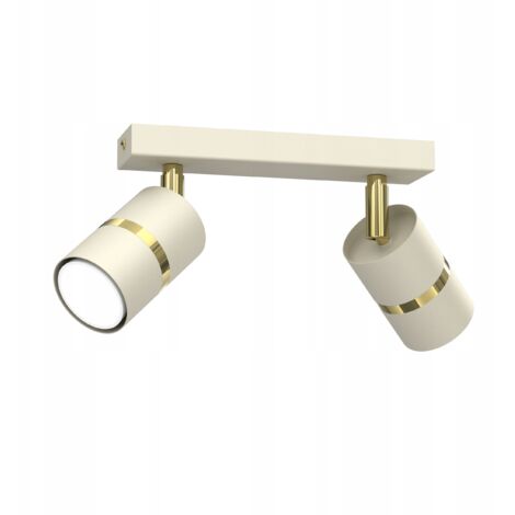 LAMPE DECKENLEUCHTE 2-PUNKT DECKENLEUCHTE STRIP GU10 SPOT GOLD LED GU10