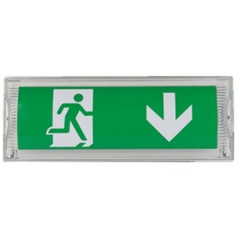 Lampe d'éclairage de secours à LED, avec batterie de secours jusqu'à 3 heures, Classe de protection : IP 65, Panneau d'indication de sortie/urgence, signe lumineux, Lumineux,TRIMEC