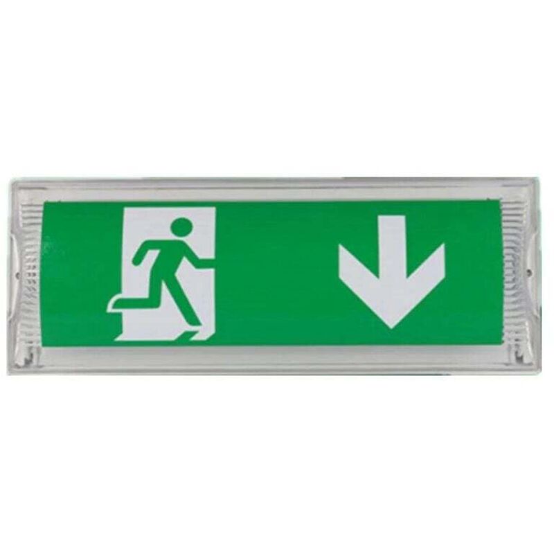 Lampe d'éclairage de secours à led, avec batterie de secours jusqu'à 3 heures, Classe de protection : ip 65, Panneau d'indication de sortie/urgence,