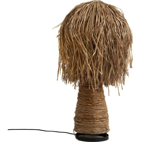 Lampe déco fibres naturelles tressées esprit exotique - Naturel fibres de bananier