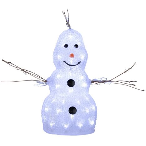 Lampe décorative d'extérieur Star Trading 'Crystalo', bonhomme de neige, 50 LED, fonctionnement sur secteur, lumière blanche, H 38 cm