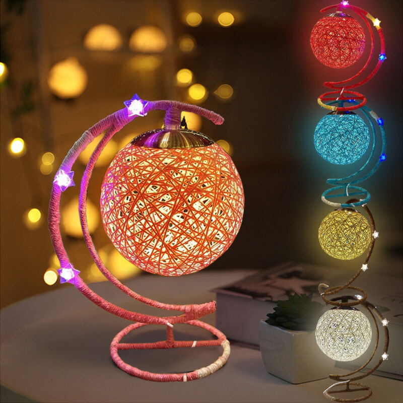 Lampe décorative en fer, veilleuse en forme de boule, lampe de table en fer à piles, lampe led chaude, lampe décorative en fer enroulé, décoration de