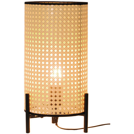 Lampe design Bali cannage naturel compatible LED