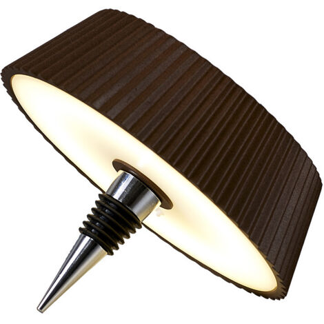 Lampe design, Eclairage bouche bouteille rechargeable Relax Marron en Metal, MANTRA