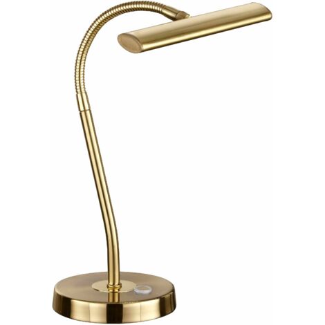 Lampe design, Lampe à poser en métal flexible Curtis Or en Metal, TRIO