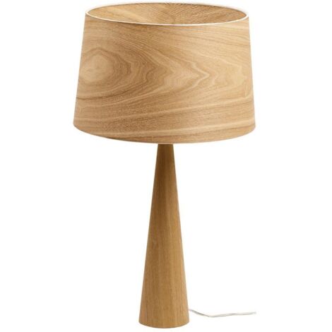 Lampe design, Lampe à poser Totem LT en bois naturel Bois en Wood, Aluminor